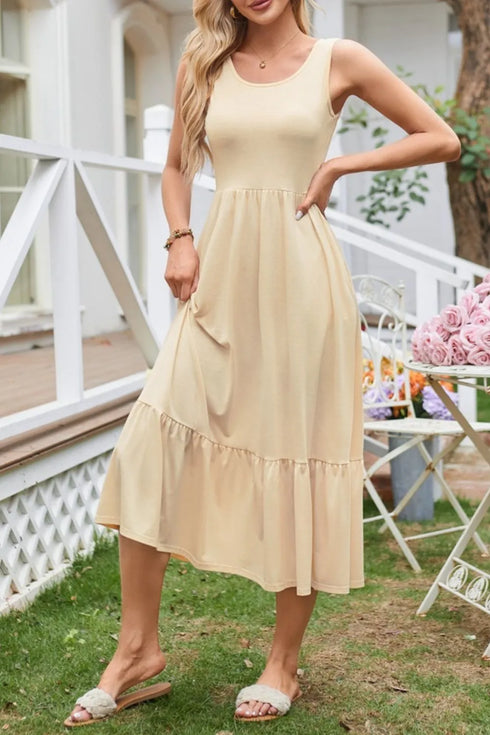 round-neck-wide-strap-tank-dress OhSoStyled - Sophia's Style in Tan-2